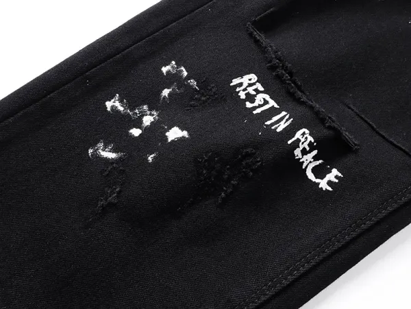 Design RTA Distressed Black Denim Jeans - 25
