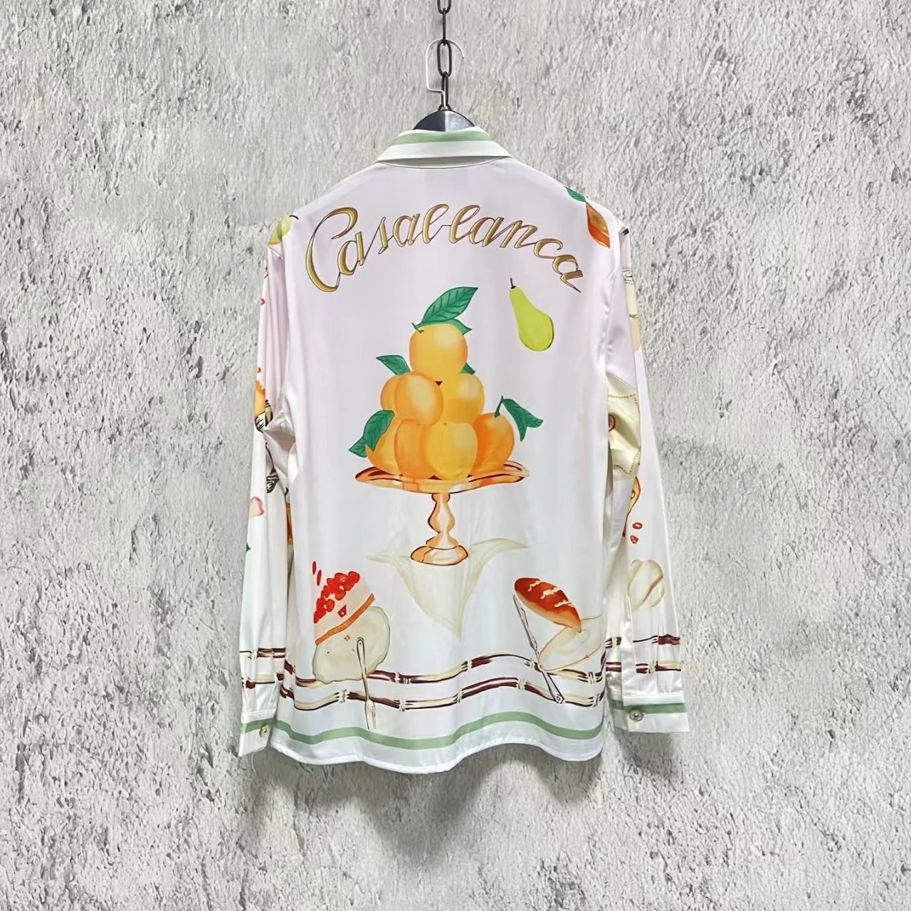 Casablanca Bamboo Print Silk Shirt White - 4