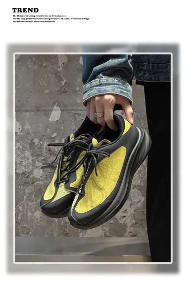 Design Chunky Mesh Sneakers in Off-White - 8