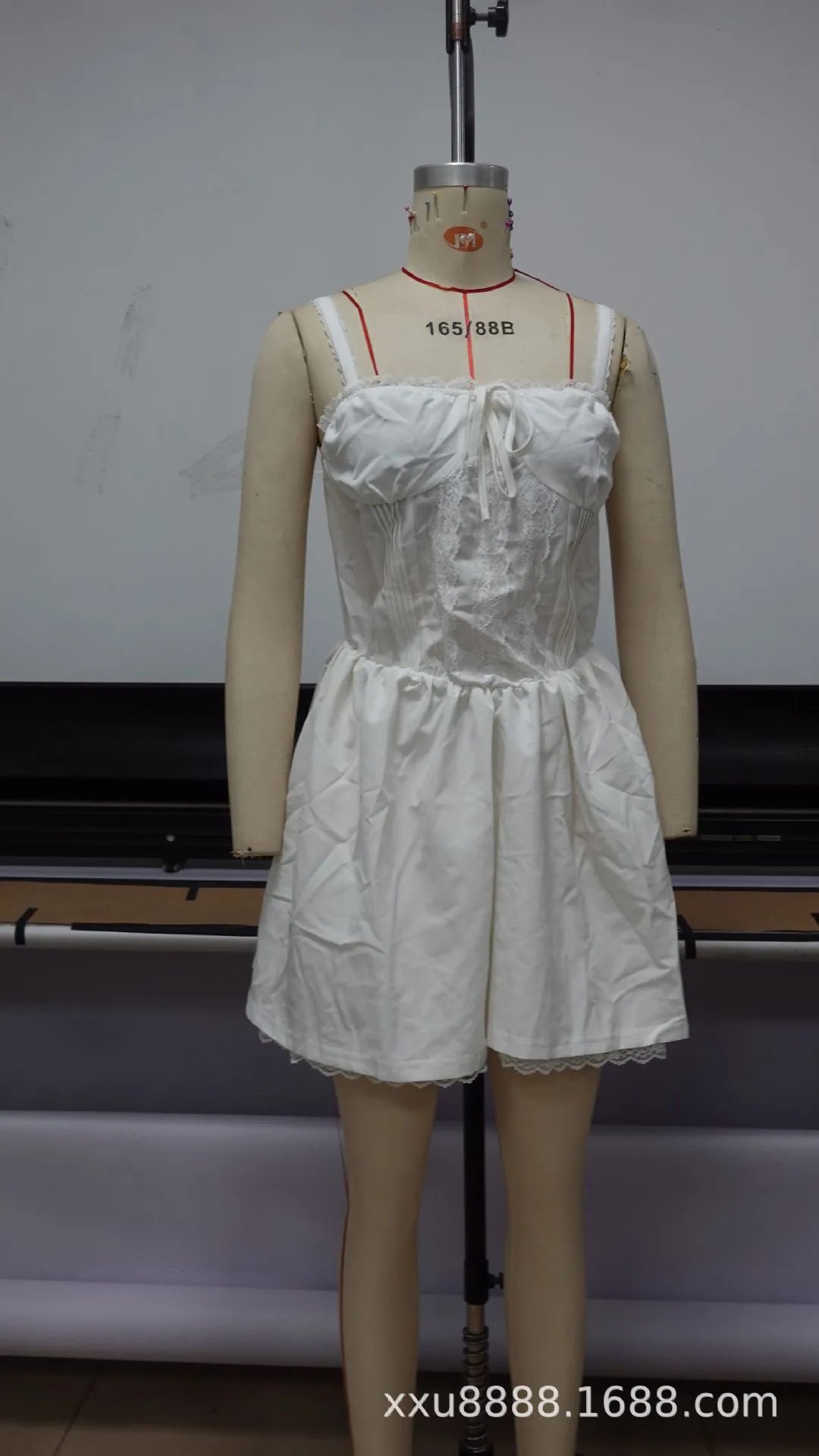 Design Off-Shoulder Lace Corset Mini Dress White - 18