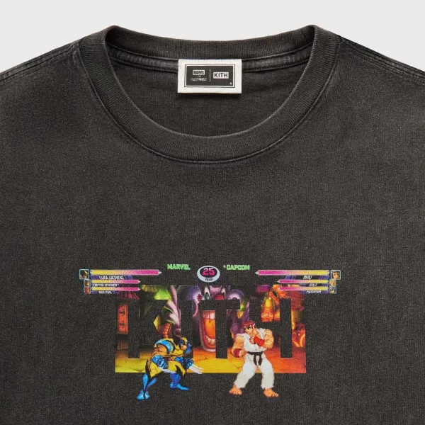 Kith x Marvel x Capcom Street Fighter Graphic T-Shirt Black - 29