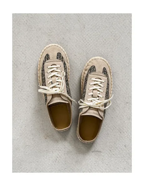 Design Espadrille Mule Sneaker Beige Casual Shoes - 7