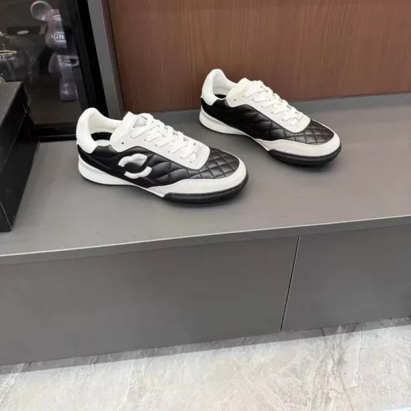 Chanel Sporty Quilted Sneakers Black and White Sneakers - 1