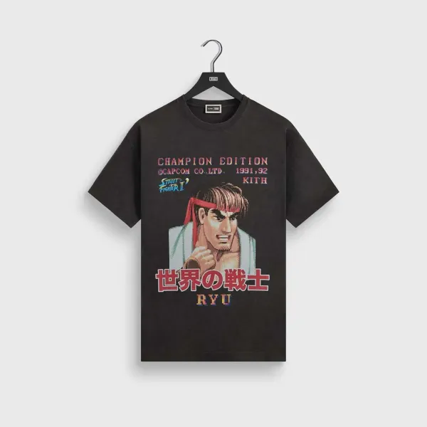 Kith x Capcom Street Fighter II Champion Edition Ryu Black T-Shirt - 1