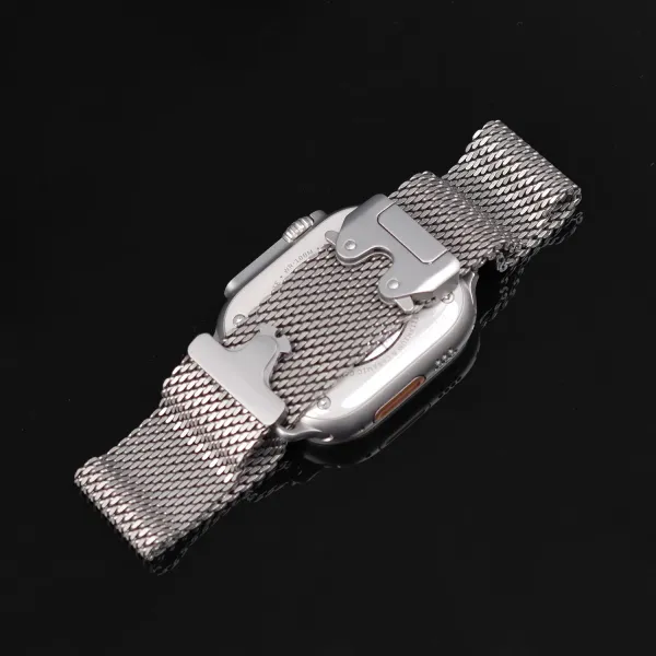Apple Milanese Loop Watch Band Black and Silver Smartwatch Strap Smartwatches - 7