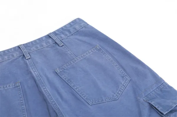 Design Cargo Pants Light Blue Wide-Leg - 23