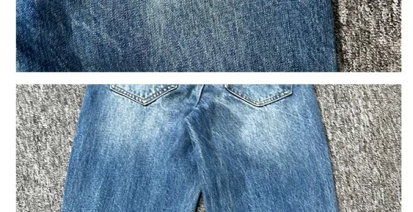 Design High-Waisted Distressed Button-Fly Jeans Blue - 26