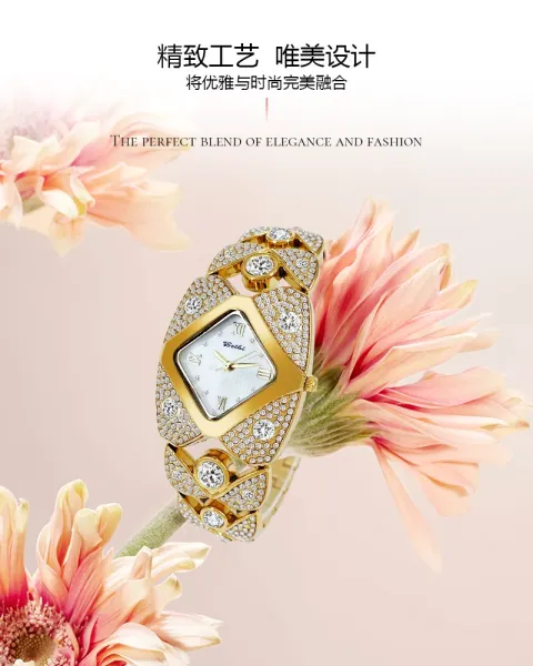 Design BELBI Diamond-Encrusted Gold-Tone Quartz Watch Watches - 7