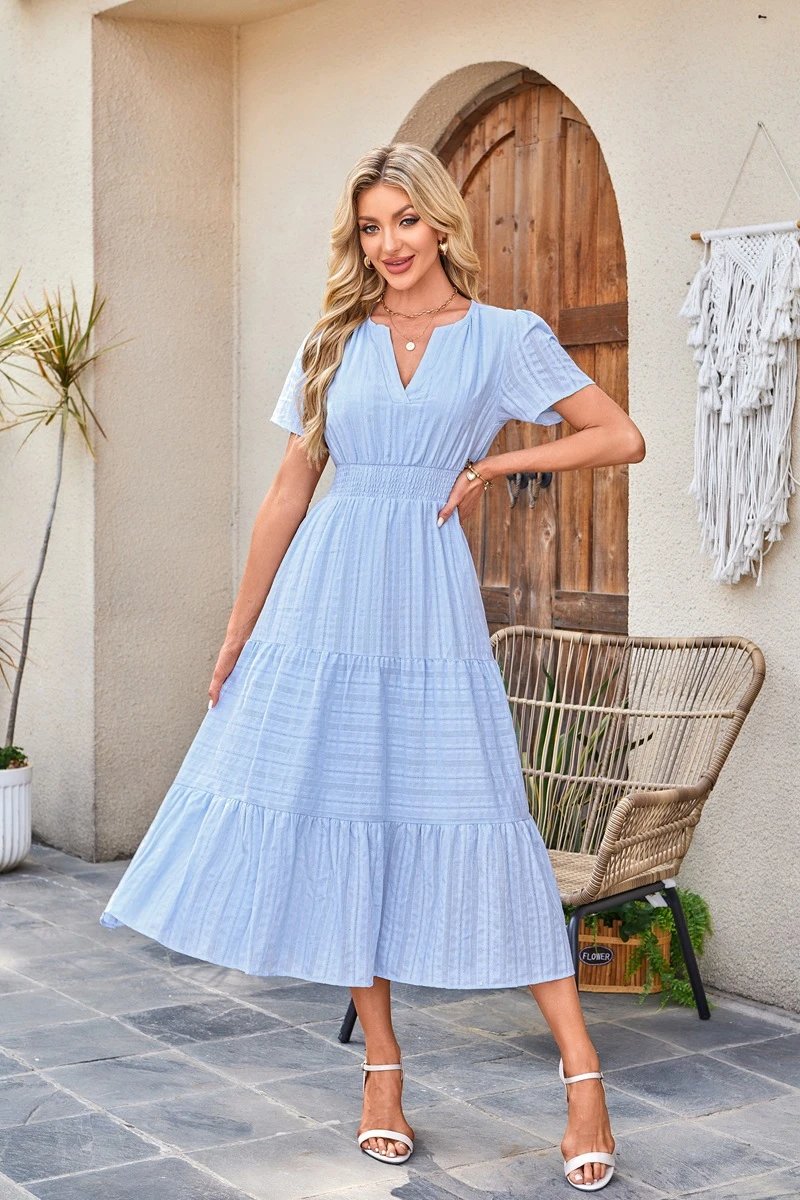 Design Tiered Ruffle Midi Dress Pink - 7