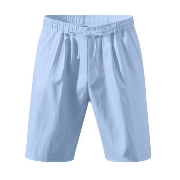 Design Drawstring Waist Shorts White - 13