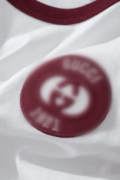 Gucci Ringer T-Shirt White with Burgundy Trim - 9