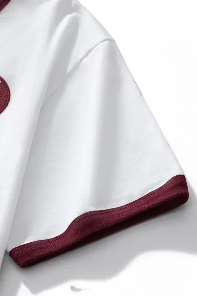 Gucci Ringer T-Shirt White with Burgundy Trim - 10