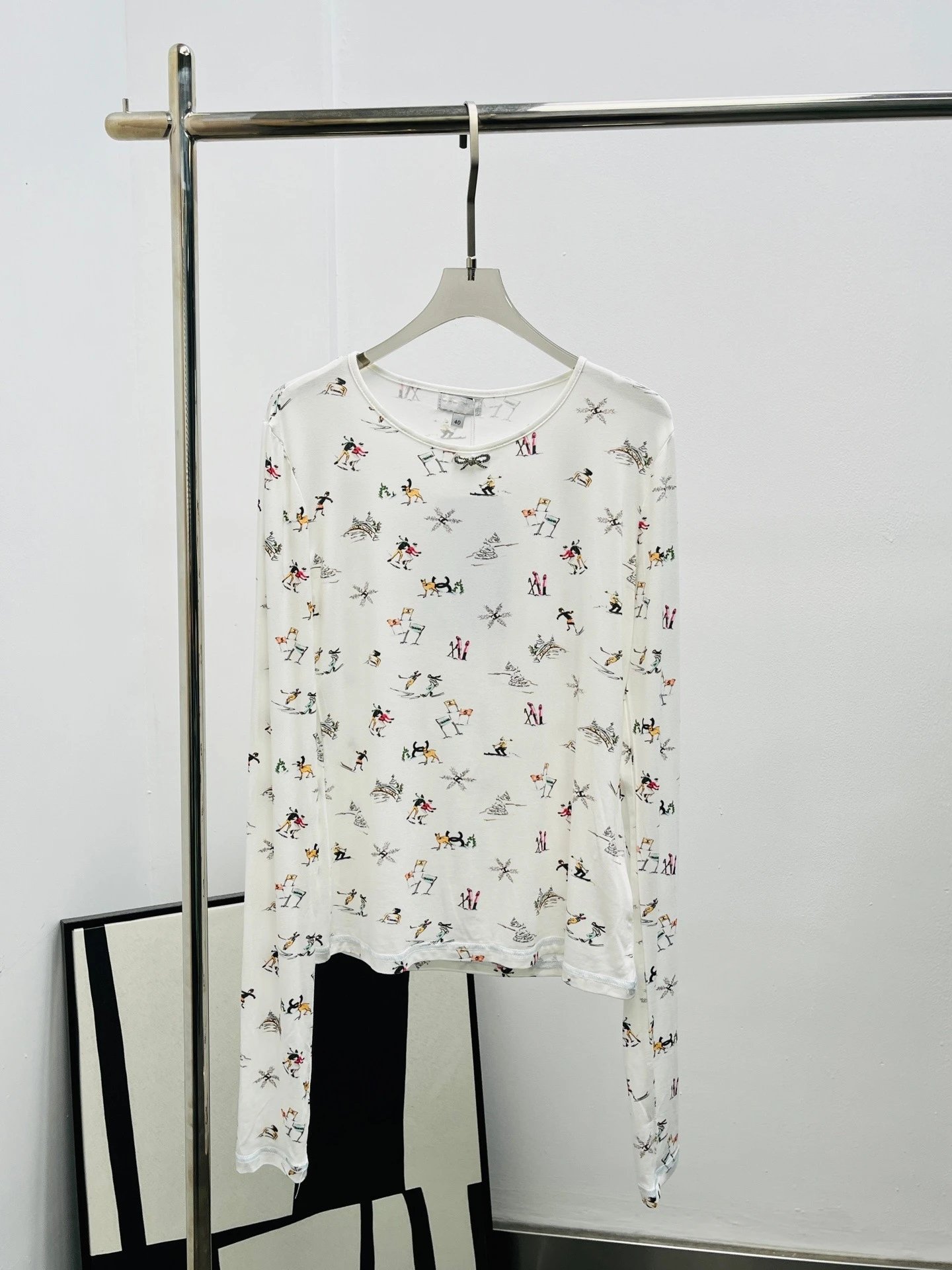 Design Ski Print Turtleneck Base-Layer White - 11