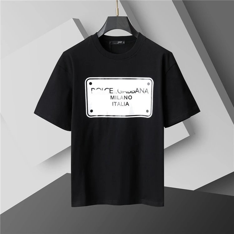 Luxury Brand Graphic Print Black White Grey Casual T-Shirt
