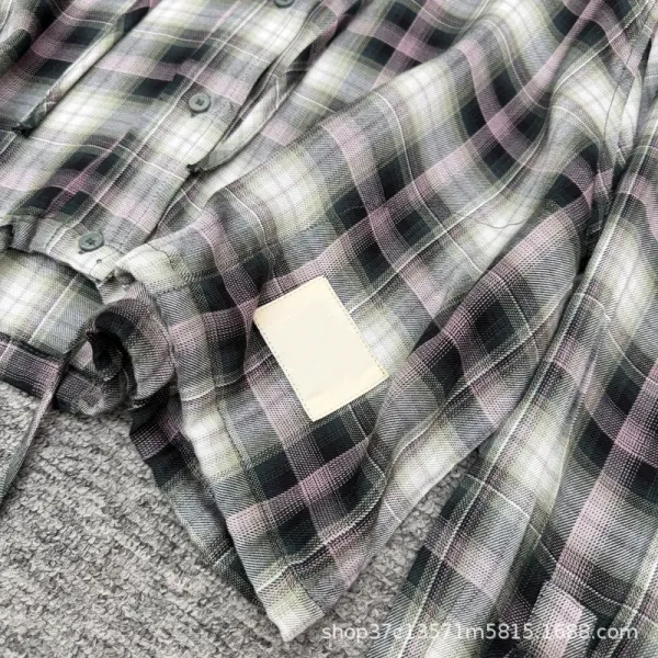 Design Plaid Hooded Shirt Jacket Multicolor - 6