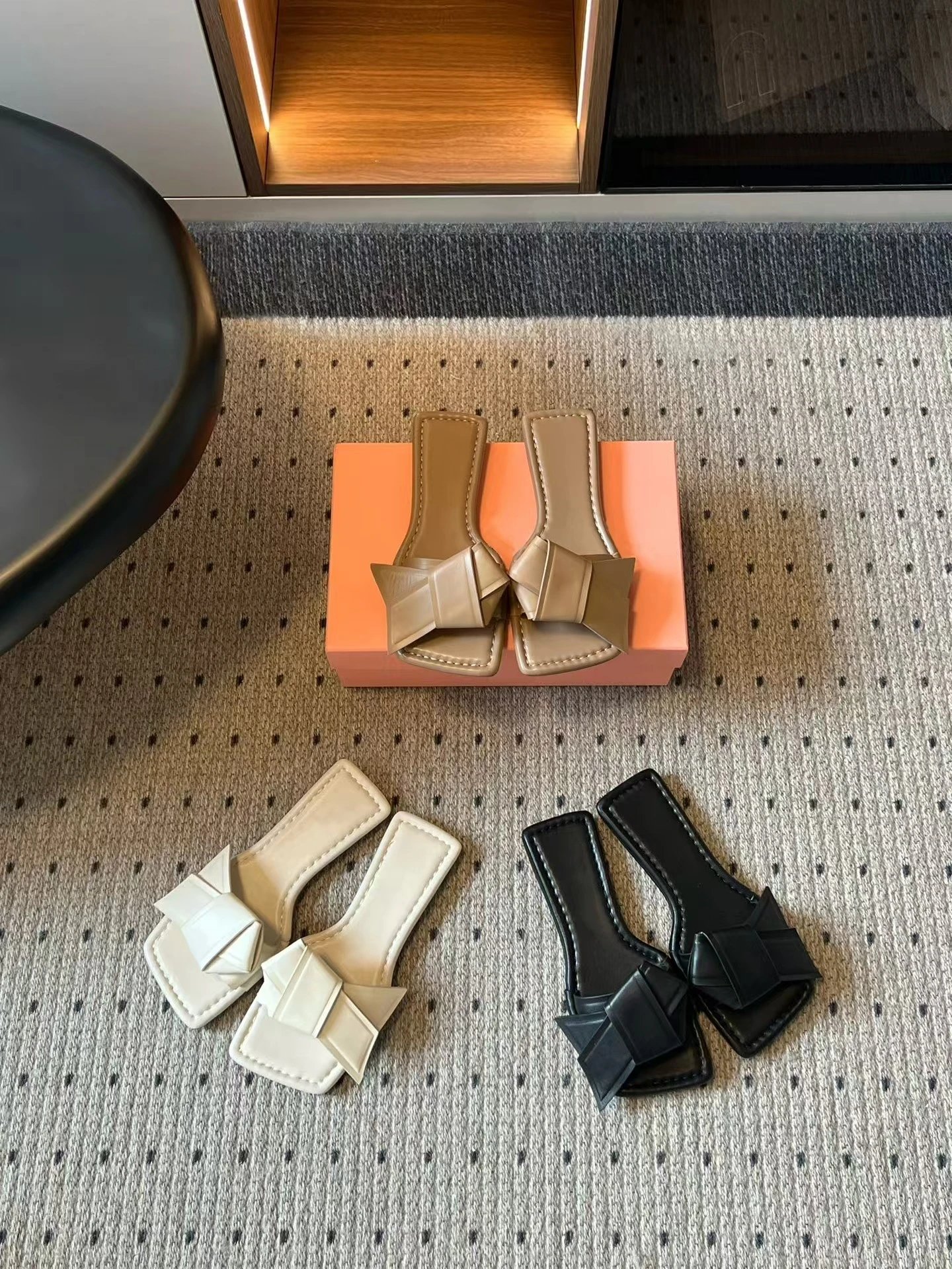 Jacquemus Le Chiquito Bow Slide Sandals Beige Slippers - 6