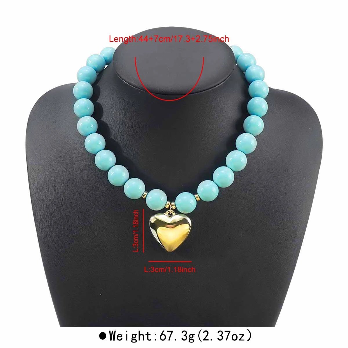 Design Heart Charm Bracelet Lilac Beaded Stretch Bracelet Jewelry - 6