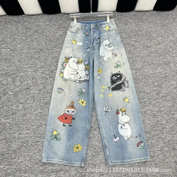 Moomin x Design Denim Shorts Multicolor Jeans - 4