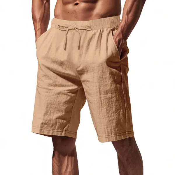 Design Drawstring Waist Shorts White - 26