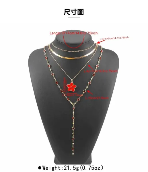Design Layered Pearl Flower Pendant Necklace Gold Jewelry - 5