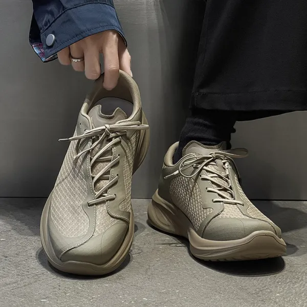 Design Chunky Mesh Sneakers Beige Olive - 1