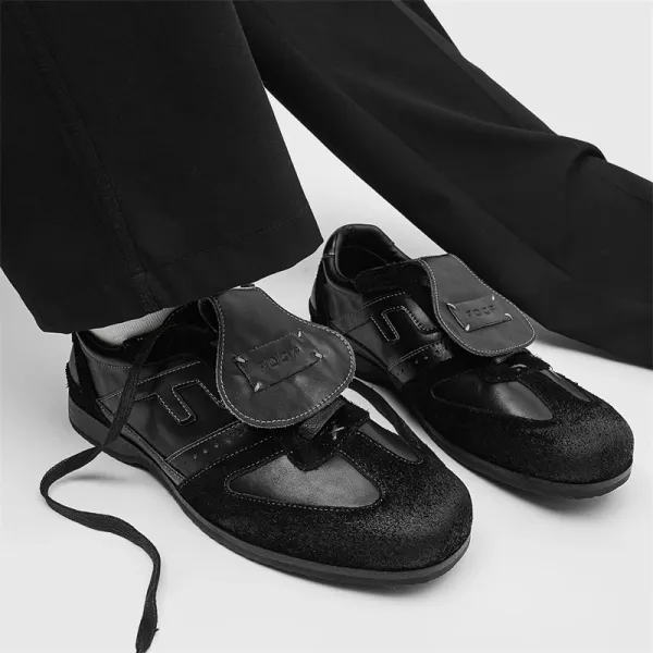 Maison Margiela Tabi Split-Toe Mary Jane Shoes Black Leather Shoes - 1