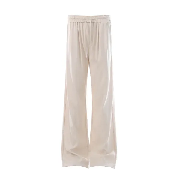 Design Cropped T-Shirt and Wide-Leg Jogger Pants Set in Dusty Rose and Beige Casual Set - 14