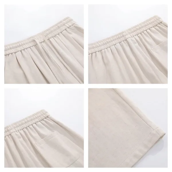 Design Cropped T-Shirt and Wide-Leg Jogger Pants Set in Dusty Rose and Beige Casual Set - 6
