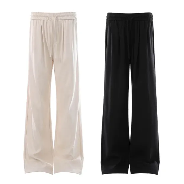Design Cropped T-Shirt and Wide-Leg Jogger Pants Set in Dusty Rose and Beige Casual Set - 3