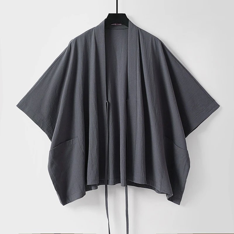 Design Kimono-Style Wrap Top and Drawstring Pants Set Navy - 10