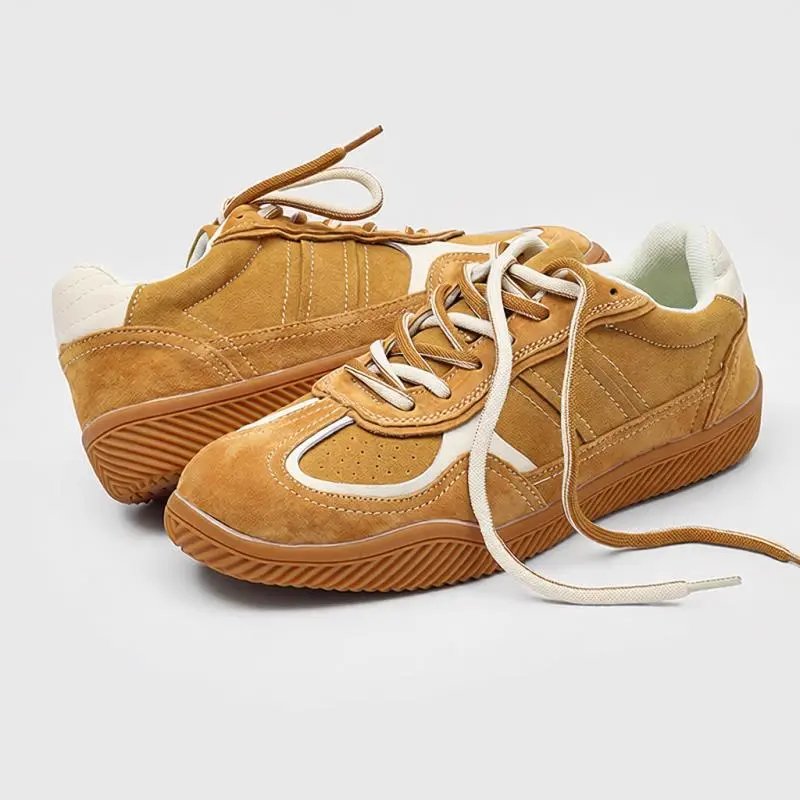 Suede Low Top Sneakers Red Green Mustard Grey Casual