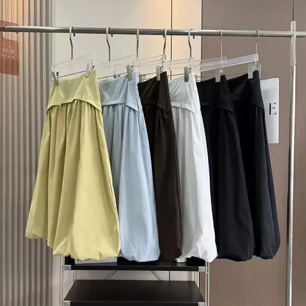 Design Mango Home Pleated A-Line Skirt Light Green Skirt - 2