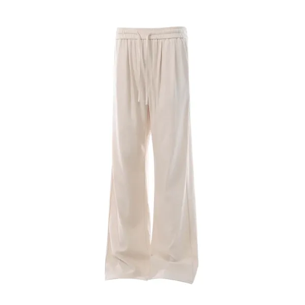 Design Cropped T-Shirt and Wide-Leg Jogger Pants Set in Dusty Rose and Beige Casual Set - 15