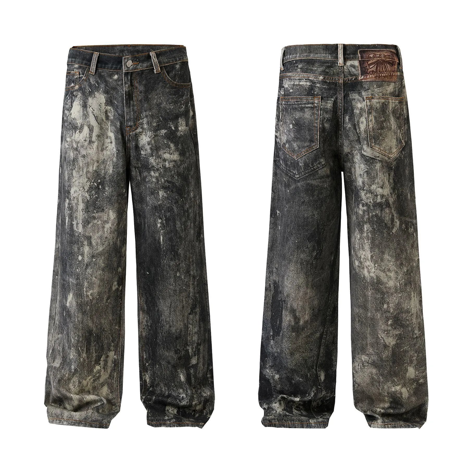 Design Wide-Leg Straight-Cut Black Pants - 29