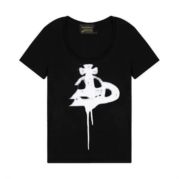 Vivienne Westwood Orb Spray Paint Black T-Shirt - 1