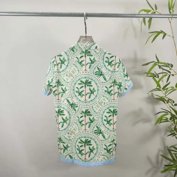 Amiri Palm Tree Print Short-Sleeve Shirt and Shorts Set White Green - 3