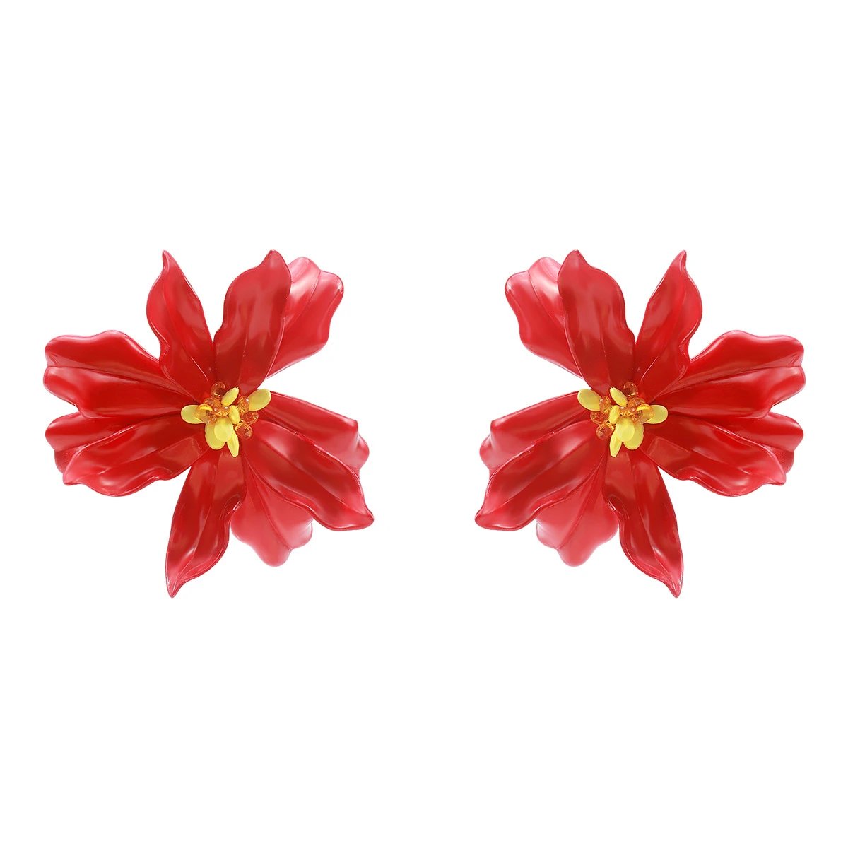 Floral Resin Earrings Lemon Yellow Earrings Jewelry