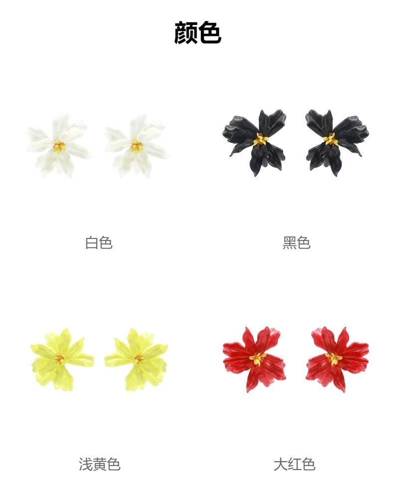 Design Floral Statement Earrings Red Jewelry - 10