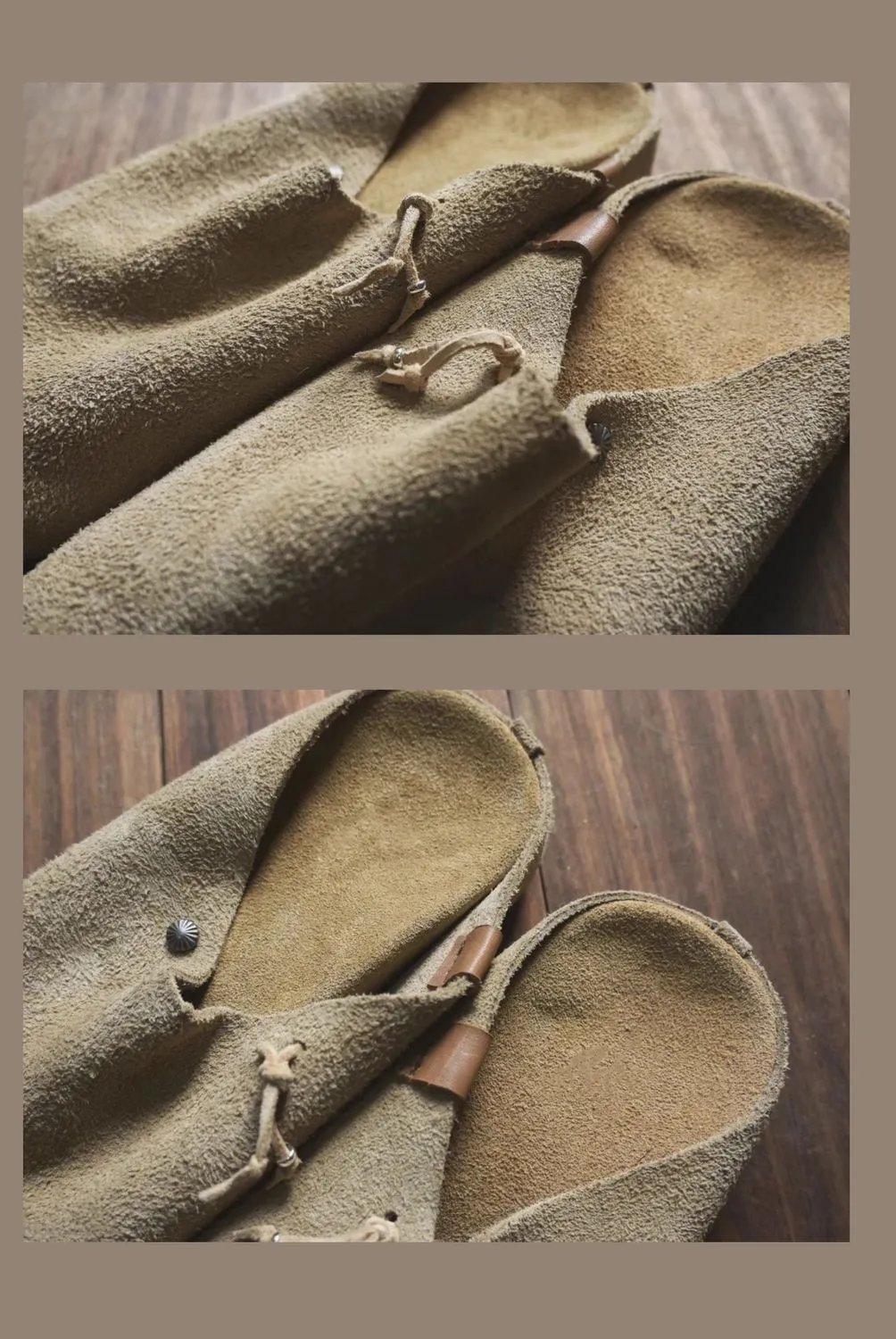 Design Suede Mule Slippers Beige Casual Shoes - 6