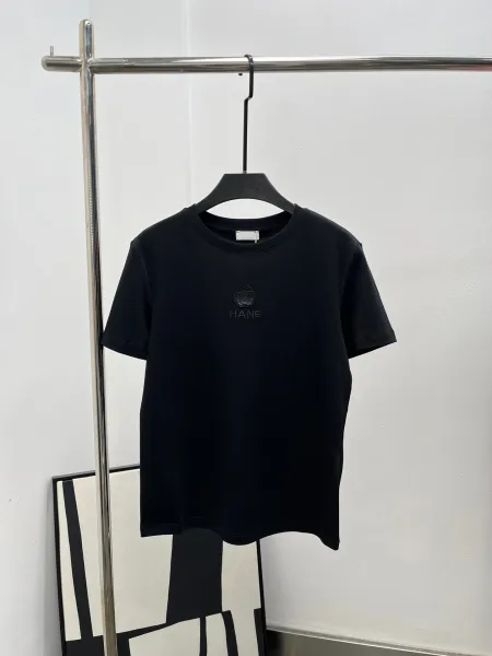 HANE Embroidered Rose Logo Black T-Shirt - 5