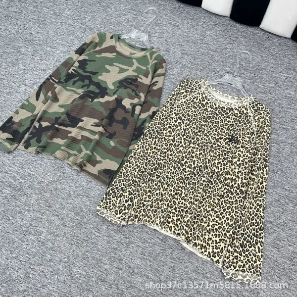 Design Leopard Print Sheer Long Sleeve Top Tops - 4