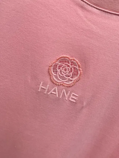 HANE Embroidered Rose Logo Black T-Shirt - 15