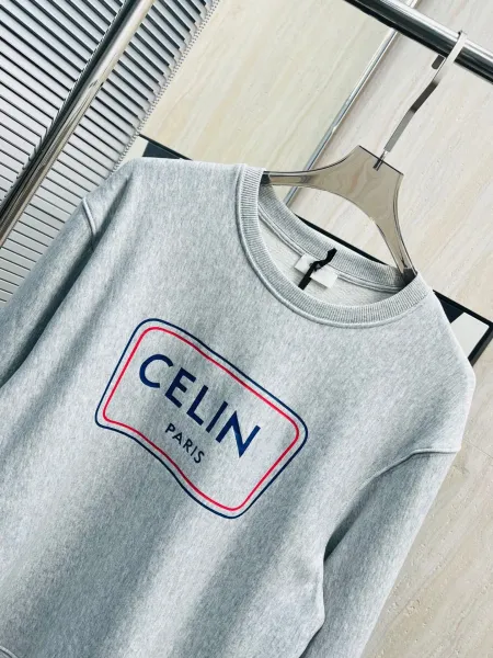 Celine Logo Patch Gray Hoodie - 10