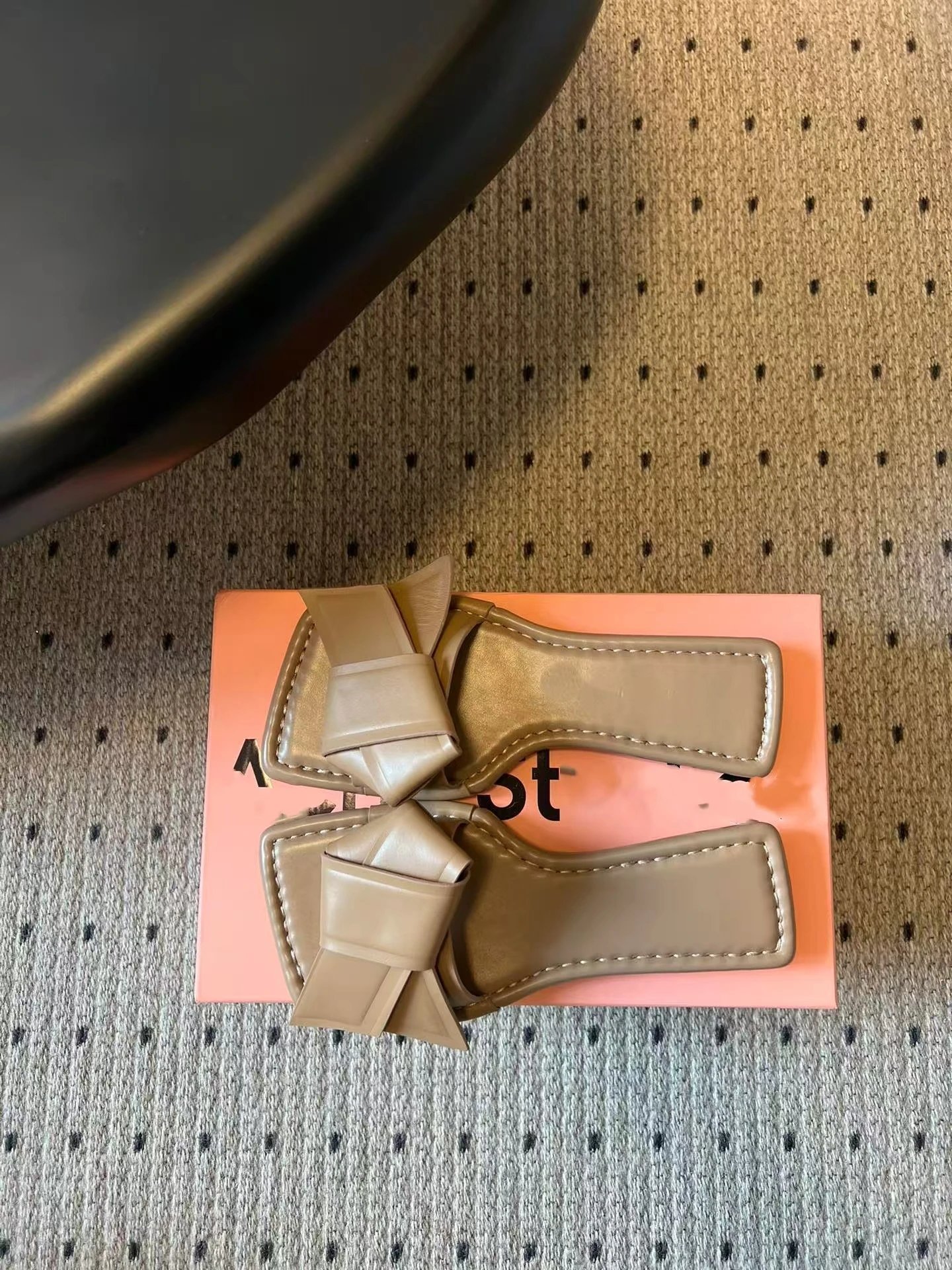 Jacquemus Le Chiquito Bow Slide Sandals Beige Slippers - 21