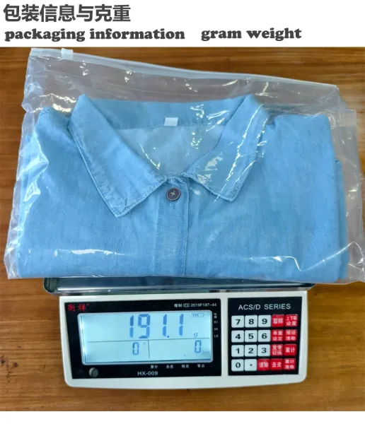 Design Light Wash Denim Shirt with Roll-Up Sleeves and Chest Pocket in Blue Tops Shirt - 16