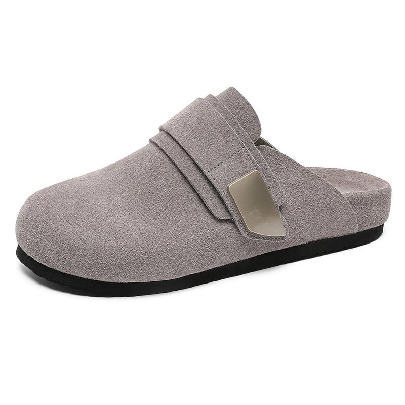 Suede Clog Slipper Gray Casual Shoes