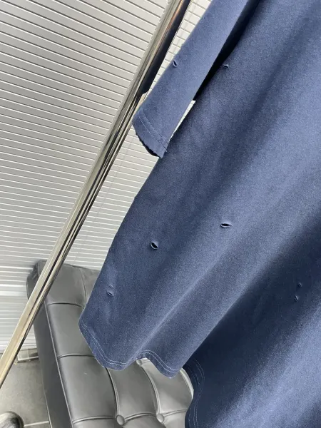 Acne Studios Distressed Logo Print Navy T-Shirt - 16
