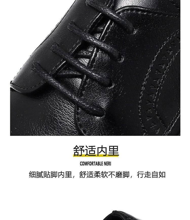 Design Classic Black Wingtip Brogue Leather Shoes Brogues - 8