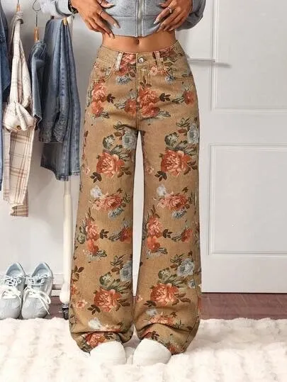 Design Pink Camo Print Wide-Leg Pants - 5