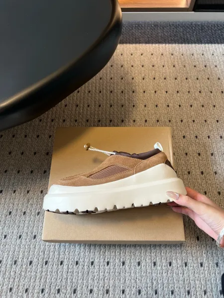 Design Chunky Platform Slip-On Sneakers Orange Beige - 12